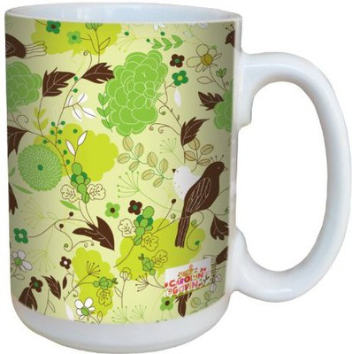 

Tree-Free Greetings Greetings lm43533 Contemporary Peony Spring Floral by Carolyn Gavin Ceramic with Full-Sized Handle, 15-Ounce Ceramic Mug(60 ml), Multicolor