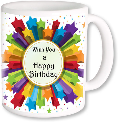

PhotogiftsIndia Happy Birthday Gifts 10 Ceramic Mug(325 ml), Multicolor