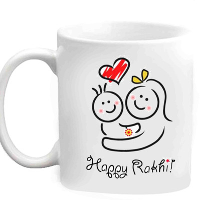 

Raj Laxmi Happy RAKHI White Ceramic Mug(350 ml)