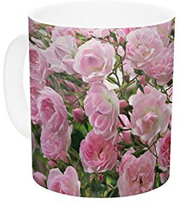 

Kess InHouse InHouse Sylvia Cook The Fairy Rose Pink Floral Ceramic Coffee, 11 oz, Multicolor Ceramic Mug(60 ml)