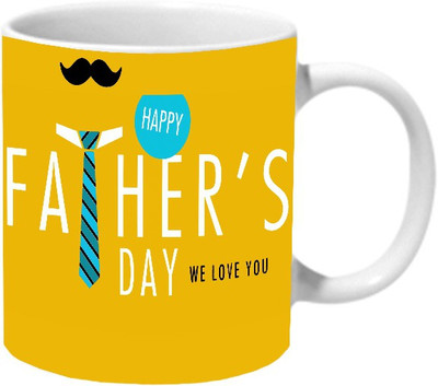 

Mooch Wale Happy Fathers Day We Love You Ceramic Mug(325 ml), Multicolor