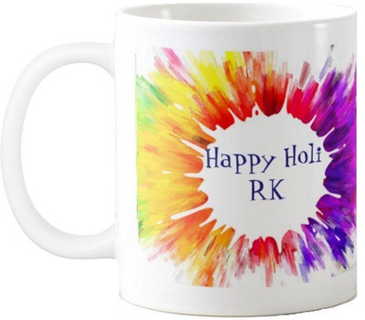 

Exoctic Silver Happy Holi RK Series002 Ceramic Mug(330 ml), Multicolor