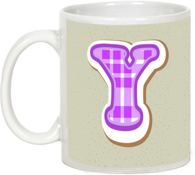 

AllUPrints Colorful Alphabet Letters "Y" Ceramic Mug(325 ml), White