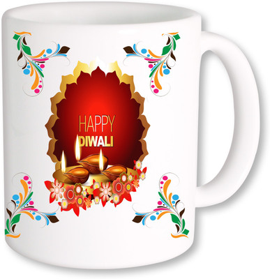 

PhotogiftsIndia Multiple Diya With Happy Diwali Coffee Ceramic Mug(325 ml), Multicolor