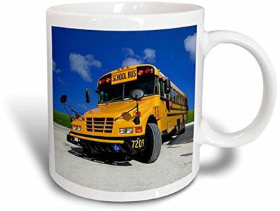 

3dRose mug_154986_1 Yellow School Bus on a Sunny Day Ceramic, 11-Ounce Ceramic Mug(60 ml), Multicolor