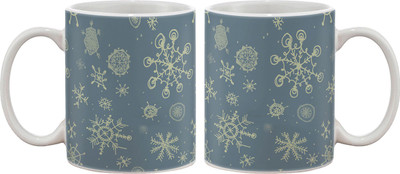 

Artifa Snowflake Pattern Porcelain, Ceramic Mug(350 ml), Multicolor