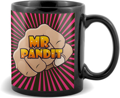 

SKY TRENDS Mr. Pandit Black coffee Ceramic Mug(320 ml)