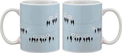 

Artifa Birds Tweeting Porcelain, Ceramic Mug(350 ml), Multicolor