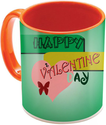 

SKY TRENDS Valentine Gift for Girlfriend Love Printed I Love U Forever Perfect for Her Him Wife Fiance Anniversary And Birthday STGD083 Ceramic Mug(325 ml), Orange