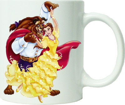

Maison N Mode Beauty And The Beast Yellow Coffee Ceramic Mug(330 ml), Multicolor