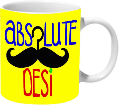 

Mooch Wale Absolute Desi Ceramic Mug(325 ml), Multicolor