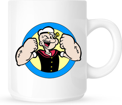 

HuppmeGift Popye The Sailor Man White Ceramic Mug(350 ml)