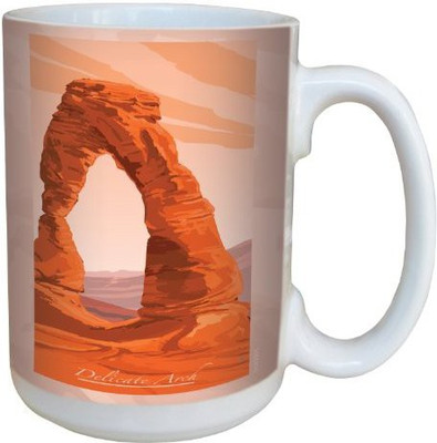 

Tree-Free Greetings Greetings lm43093 Scenic Arches National Park Delicate Arch by Mike Rangner Ceramic with Full-Sized Handle, 15-Ounce, Multicolored Ceramic Mug(60 ml), Multicolor