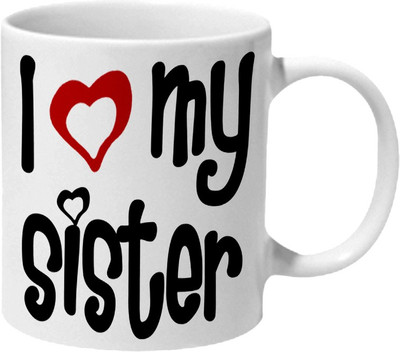 

Mooch Wale I Love My Sister Ceramic Mug(325 ml), Multicolor