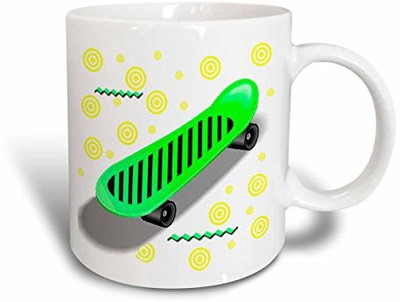 

3dRose mug_1304_2 Skateboard Ceramic, 15-Ounce Ceramic Mug(60 ml), Multicolor