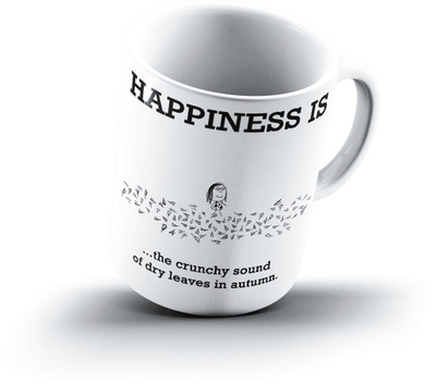 

Ucard Happiness Is1463 Bone China, Ceramic, Porcelain Mug(325 ml), Multicolor