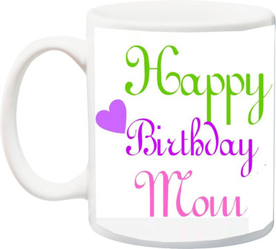 

ME&YOU Gift for Mother/Mummy/Mum;Happy Birthday Green, Pink, Purple Font Printed Ceramic Mug(325 ml), Multicolor