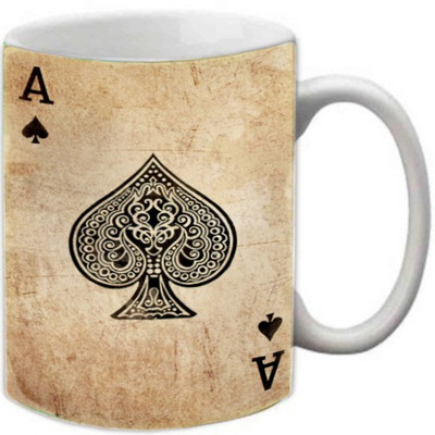 

Maison N Mode Ace Coffee Ceramic Mug(330 ml), Multicolor