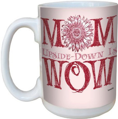 

Tree-Free Greetings Greetings lm44295 Wow: Mom Ceramic with Full-Sized Handle, 15-Ounce Ceramic Mug(60 ml), Multicolor