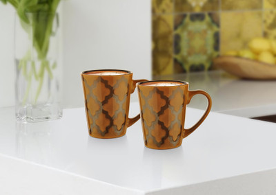 

Dorren Crook Love Ceramic Mug(Pack of 2), Gold