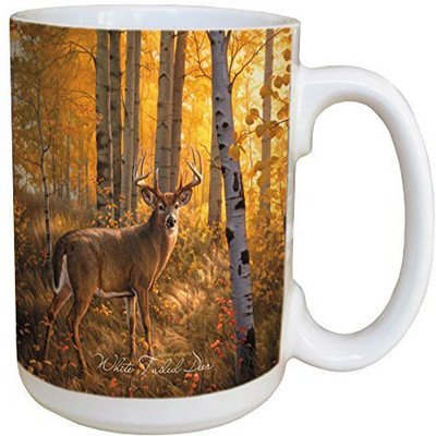 

Tree-Free Greetings Greetings 45915 Greg Alexander White Tailed Deer Ceramic with Full-Sized Handle, 15-Ounce Ceramic Mug(60 ml), Multicolor