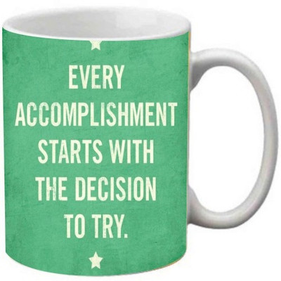 

Maison N Mode Every Accomplishment Share Coffee Ceramic Mug(330 ml), Multicolor