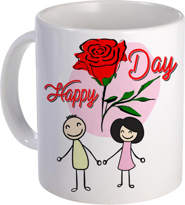 

SKY TRENDS Can't Help Falling in Love mug Best Gift for Valentine's Day, Her, Girlfriend,boy friend,husband, Wife,Birthday, Anniversary,Christmas or Any Holidays Design 019 Ceramic Mug(320 ml), Blue;white