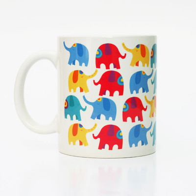 chumbak Elephant Pattern Ceramic Coffee Mug