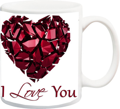 

ME&YOU Gift for Husband/Wife/Boyfriend/Girlfriend/lover;I Love you Red HD Printed Ceramic Mug(325 ml), Multicolor