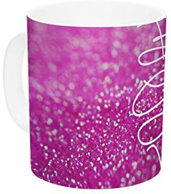 

Kess InHouse InHouse Beth Engel Born with Glitter Pink Sparkle Ceramic Coffee, 11 oz, Multicolor Ceramic Mug(60 ml)