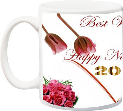 

ME&YOU Gift for Happy new year;Best wishes 2017 rose printed Ceramic Mug(325 ml), Multicolor