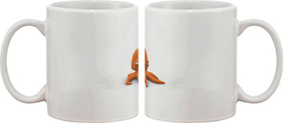 

Artifa Orange Octopus Porcelain, Ceramic Mug(350 ml), Multicolor