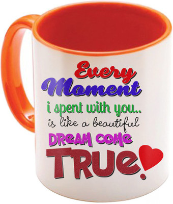

SKY TRENDS Valentine Gift for Girlfriend Love Printed I Love U Forever Perfect for Her Him Wife Fiance Anniversary And Birthday STGD195 Ceramic Mug(325 ml), Orange