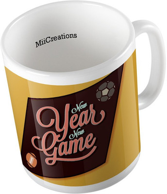 

MiiCreations Printed New Year New Game Ceramic Mug(325 ml), Multicolor