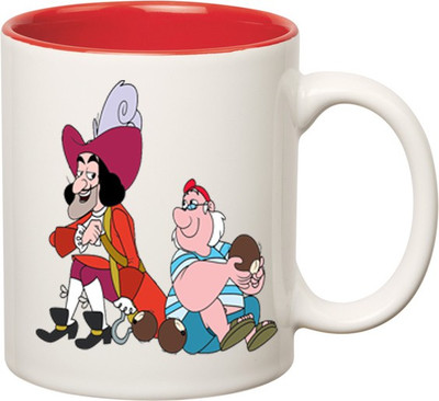 

Huppme Pirate Pirate Inner red Ceramic Mug(350 ml), Red;white