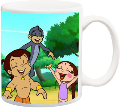 

ME&YOU Gift for Children;Chhota Bheem, Raju, Chutki, Jaggu Printed Ceramic Mug(325 ml), Multicolor