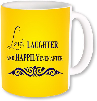 

PhotogiftsIndia Love Laughter And Happily 02 Ceramic Mug(325 ml), Multicolor