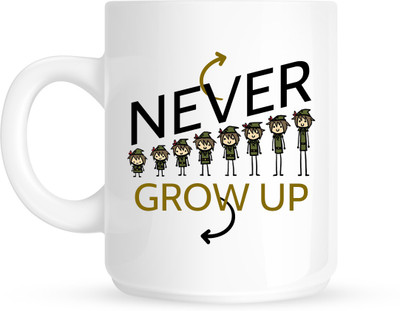 

HuppmeGift Never Grow Up White Ceramic Mug(350 ml)