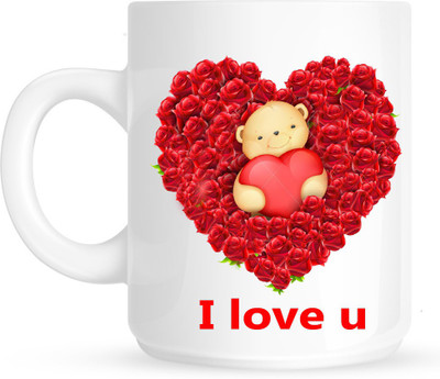 HuppmeGift I Love U21 White Ceramic Mug(350 ml)