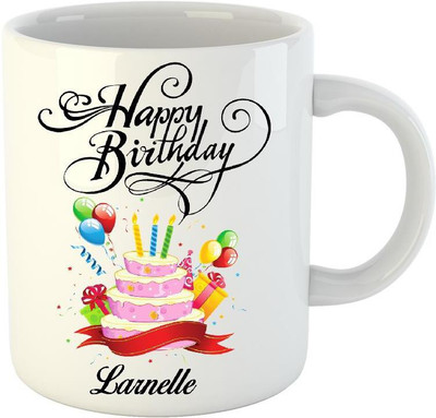 

Huppme Happy Birthday Larnelle White (350 ml) Ceramic Mug(350 ml)