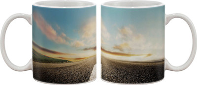 

Artifa Road And Sky Porcelain, Ceramic Mug(350 ml), Multicolor
