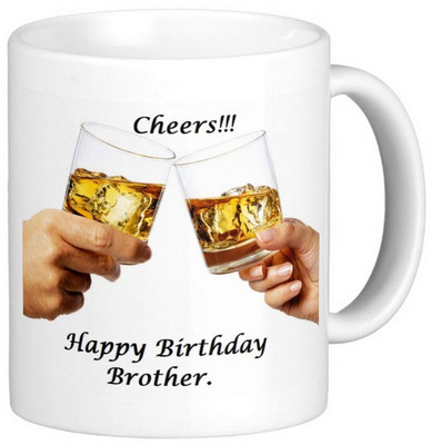 

Exoctic Silver Brother's Bhai Happy Birthday 002 Ceramic Mug(300 ml), Multicolor
