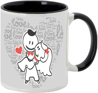 

AllUPrints Limitless Love For Valentine Black Ceramic Mug(325 ml)