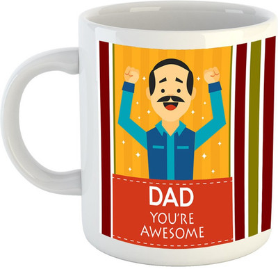 

Huppme Dad You're Awesome White Ceramic Mug(350 ml)