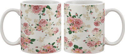 

Artifa Beautiful Floral Pattern Porcelain, Ceramic Mug(350 ml), Multicolor