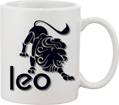 

Ashvah Leo Black Ceramic Mug(350 ml), Multicolor