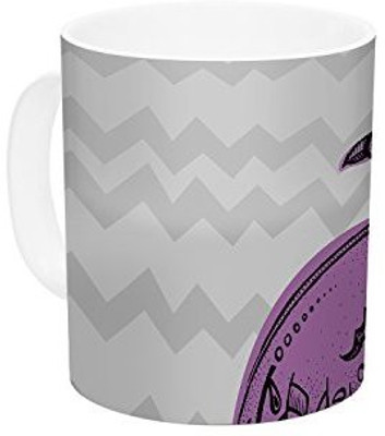 

Kess InHouse InHouse Brienne Jepkema Peacock Purple Lavender Gray Ceramic Coffee, 11 oz, Multicolor Ceramic Mug(60 ml)