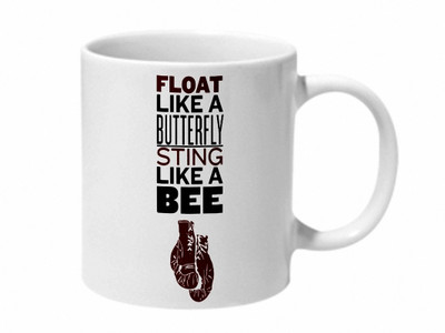 

Mooch Wale Md Ali Float Like A Butterfly Sting Like A Bee Ceramic Mug(325 ml), Multicolor