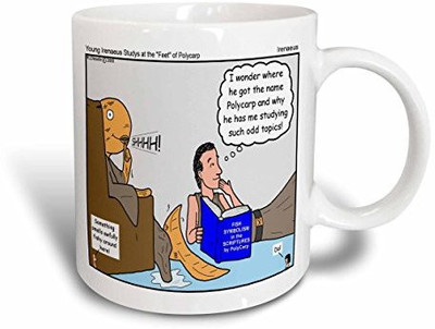 

3dRose Irenaeus Studies ar the Feet of Polycarp Ceramic, 11 oz, White Ceramic Mug(60 ml), Multicolor