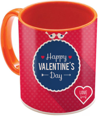 

SKY TRENDS Valentine Gift for Girlfriend Love Printed I Love U Forever Perfect for Her Him Wife Fiance Anniversary And Birthday STGD138 Ceramic Mug(325 ml), Orange